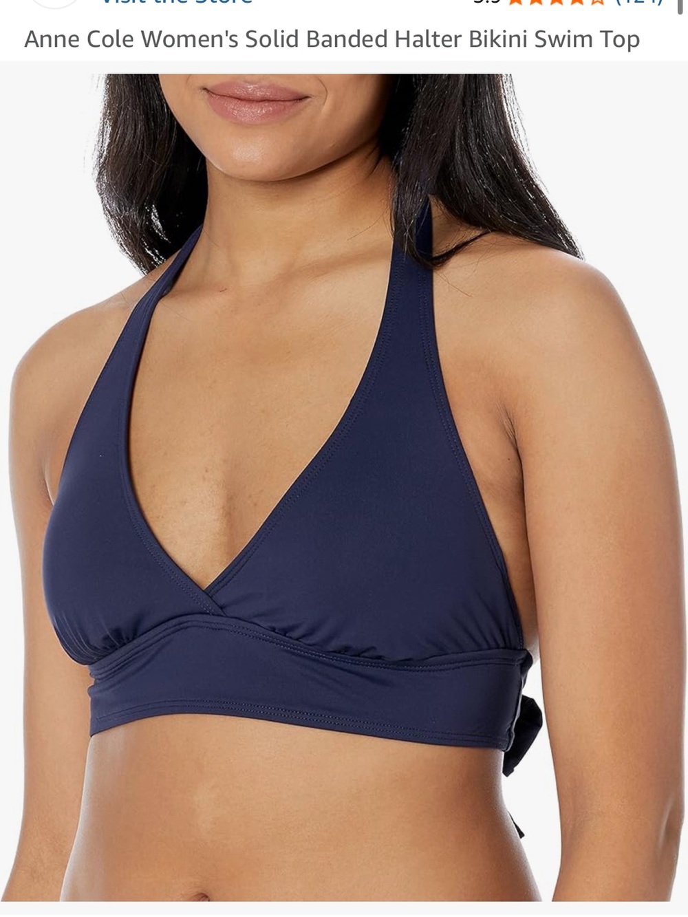 Navy Halter Bikini Top